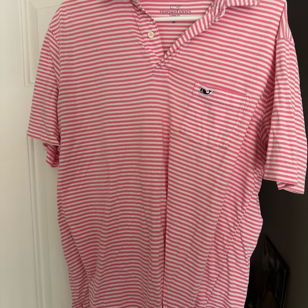 Vineyard Vines Pink Polo Shirt Cotton Blend Casual